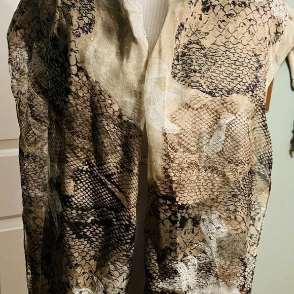 NWT Handmade Artistic Scarf by Sana – Abstract Neutral Design - Picture 9 of 16